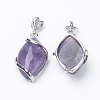 Natural Amethyst Pendants X-G-E423-05P-2