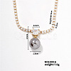 Elegant Pearl Pendant with Shiny Diamond Chain Necklace Jewelry for Women TF6886-6-1