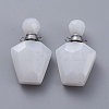 Faceted Natural White Jade Openable Perfume Bottle Pendants G-E564-09A-P-2