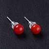 Round Lampwork Ball Stud Earrings EJEW-F247-01-3