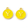 Golden Plated Alloy Enamel Charms ENAM-S118-09Y-2