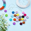 CHGCRAFT 150Pcs 15 Style Food Grade Eco-Friendly Silicone Abacus Beads SIL-CA0001-24-6