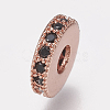 Brass Micro Pave Cubic Zirconia Bead Spacers ZIRC-K074-11B-02-2