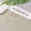 Sakura Pendant Necklaces & Dangle Earring Jewelry Sets SJEW-JS01147-03-2