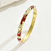 Fashionable Casual Retro Alloy Rhinestone Bangles with Enamel for Women QT6970-4-1