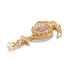 Real 18K Gold Plated Brass Micro Pave Cubic Zirconia Pendants ZIRC-M114-53G-3
