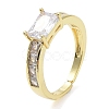 Brass Micro Pave Cubic Zirconia Rings RJEW-E077-05G-1