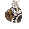 Valentine's Day Theme Natural Tiger Eye Pendants PW-WG95847-03-1