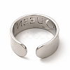 304 Stainless Steel Word Queen Open Cuff Ring for Women RJEW-B027-18P-3