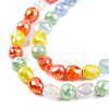 Electroplate Opaque Solid Color Glass Beads Strands EGLA-N022-26A-03-3