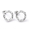 Non-Tarnish 304 Stainless Steel Wave Ring Stud Earrings for Women EJEW-G298-10P-1