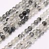 Natural Black Rutilated Quartz Beads Strands G-F509-34-4mm-1