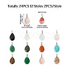 Fashewelry 24pcs 12 Styles Natural & Synthetic Gemstone Pendants G-FW0001-33-13