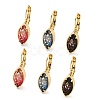 Glass Leverback Earrings EJEW-P269-05KCG-1