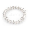 Sea Shell Rhinestone Beads Stretch Bracelets BJEW-JB03992-1