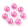 Spray Painted ABS Plastic Imitation Pearl Beads OACR-T015-05A-15-3