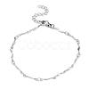 304 Stainless Steel Wave Bar Link Chain Bracelets BJEW-K226-12P-1