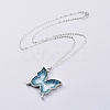 Glass Dangle Earring & Pendant Necklace Jewelry Sets SJEW-JS01076-04-2