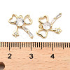 Brass Micro Pave Clear Cubic Zirconia Charms KK-C054-19G-3