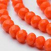 Faceted Solid Color Glass Rondelle Bead Strands X-GLAA-Q044-6mm-18-3