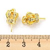 Brass Micro Pave Cubic Zirconia Pinch Peg Bails KK-H452-34G-3