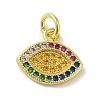 Brass Micro Pave Cubic Zirconia Charms KK-M283-15B-02-1