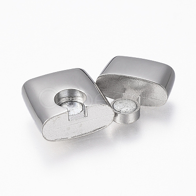 Tarnish Resistant 304 Stainless Steel Magnetic Clasps with Glue-in Ends STAS-F130-62P-1