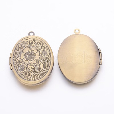 Brass Locket Pendants ECF133-2AB-1