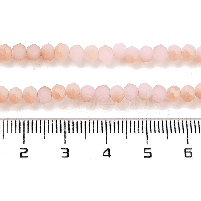 Half Rainbow Plated Faceted Rondelle Glass Bead Strands EGLA-L007-B05-4mm-1