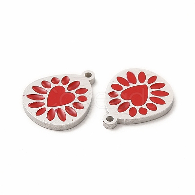 304 Stainless Steel Enamel Pendants STAS-F291-04P-1