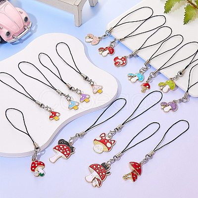 Alloy Enamel Mobile Strap HJEW-SW00022-02-1