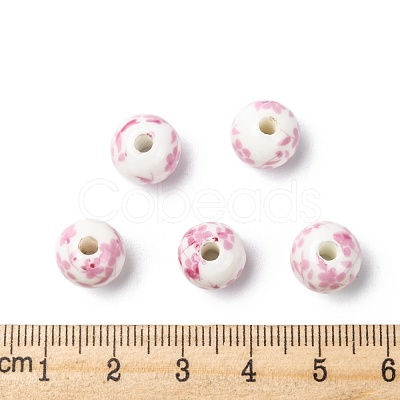 Handmade Printed Porcelain Beads PORC-Q201-10mm-3-1