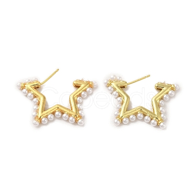 Rack Plating Brass Studs Earrings EJEW-R162-34G-1