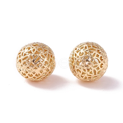 Brass Hollow Round Beads KK-P226-25CG-1