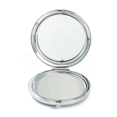 Tarnish Resistant (Defective Closeout Sale: Alphabet Misprint) Stainless Steel Base Portable Makeup Compact Mirrors STAS-XCP0001-36-1