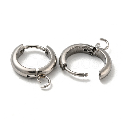 Tarnish Resistant 201 Stainless Steel Huggie Hoop Earring Findings STAS-P283-01Y-P-1