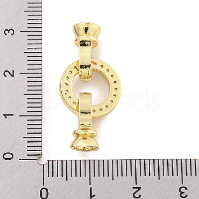 Brass Micro Pave CLear Cubic Zirconia Fold Over Clasps KK-Q814-01G-1