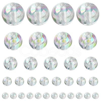 800Pcs 5 Sizes Eco-Friendly Transparent Acrylic Beads TACR-FS0001-21-1