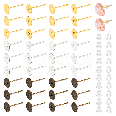 Unicraftale 300Pcs 3 Colors Stud Earring Findings UNKW-UN0056-67-1