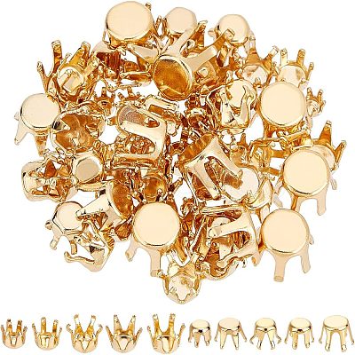 Unicraftale 70Pcs 5 Style 304 Stainless Steel Rhinestone Claw Settings STAS-UN0026-74-1