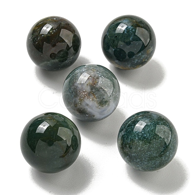 Natural Indian Agate Round Ball Figurines Statues for Home Office Desktop Decoration G-P532-02A-12-1