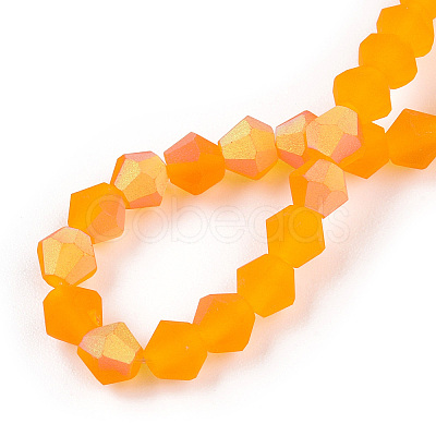 Imitate Austrian Crystal Bicone Frosted Glass Beads Strands GLAA-F029-TM4mm-A23-1