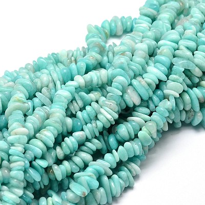 Natural Amazonite Chip Beads Strands X-G-E271-75-1