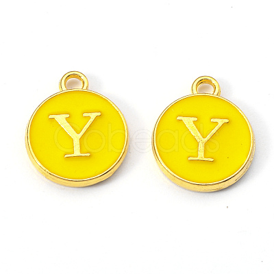 Golden Plated Alloy Enamel Charms ENAM-S118-09Y-1