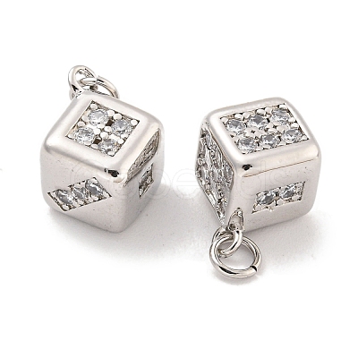 Brass Micro Pave Clear Cubic Zirconia Pendants KK-Q814-25P-1