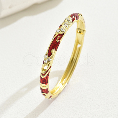 Fashionable Casual Retro Alloy Rhinestone Bangles with Enamel for Women QT6970-4-1