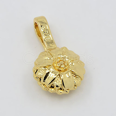 Real 18K Gold Plated Brass Buddhist Pendants KK-K090-06G-1