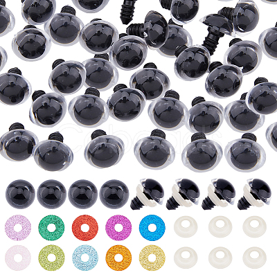 DICOSMETIC 80 Sets 10 Colors Plastic Doll Craft Eyes DIY-DC0002-38B-1