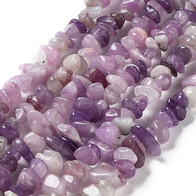 Natural Lepidolite/Purple Mica Stone Beads Strands X-G-P497-03A-06-1