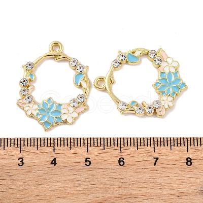 Rack Plating Alloy Enamel Pendants FIND-M020-03B-G-1